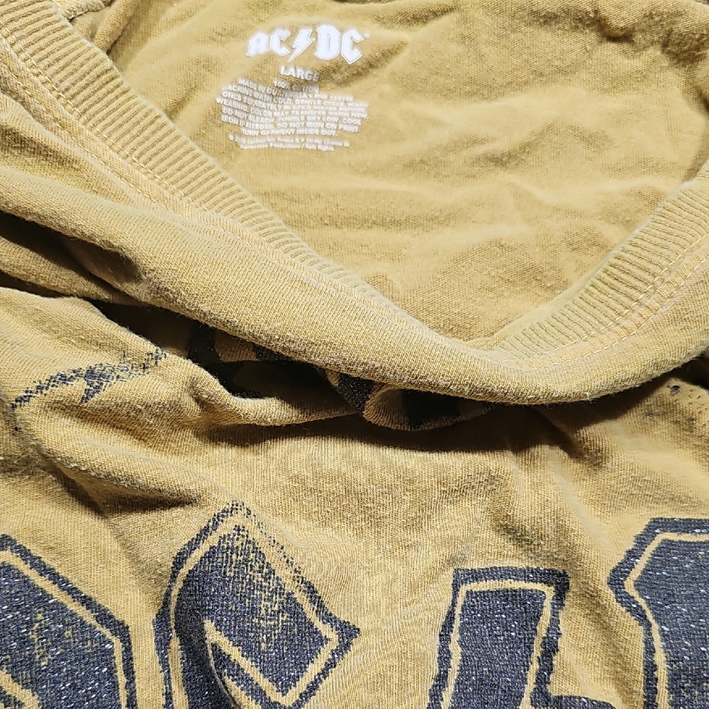 AC/DC Men's Crewneck Sweater in Mustard